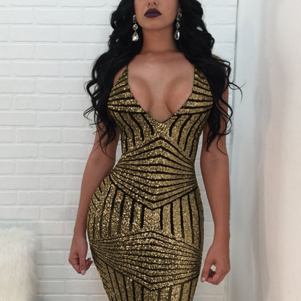 Criss Cross Backless Slip Sexy Dress